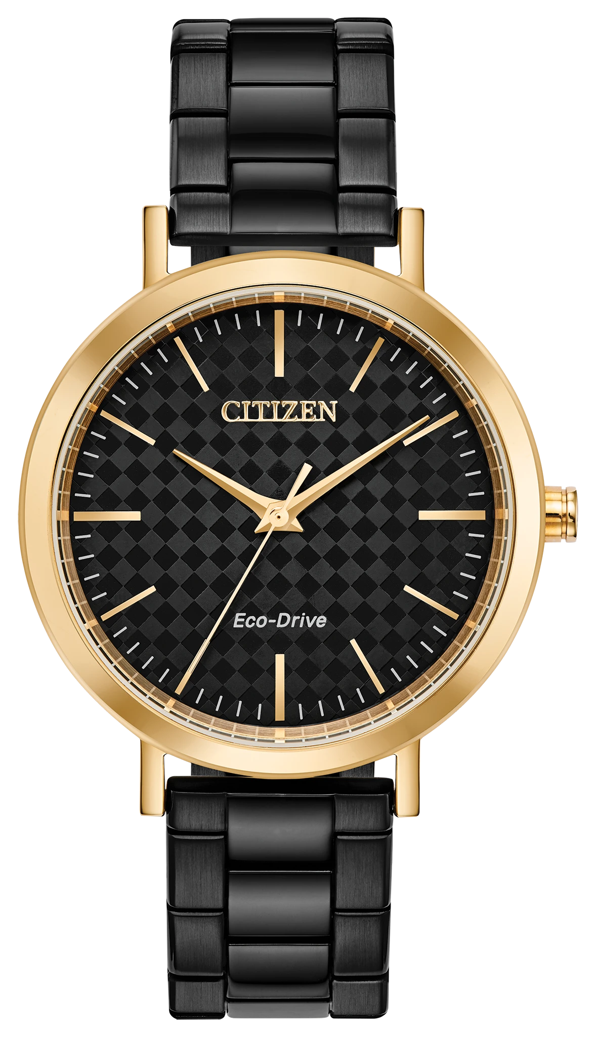 Citizen LTR Eco-Drive Rose Gold Black Dial Stainless Steel Watch